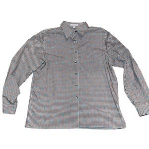 Foxcroft Black and While Checked Wrinkle Free Button Down Top- Classic Fit